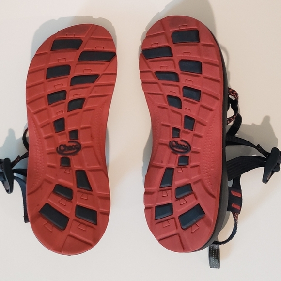 Chaco ZX1 Ecotread Padded Eclipse Sandals Girls Size 6 Kids JR Orange Black - Picture 14 of 16